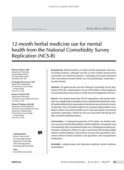 national comorbidity survey|national comorbidity study replication.